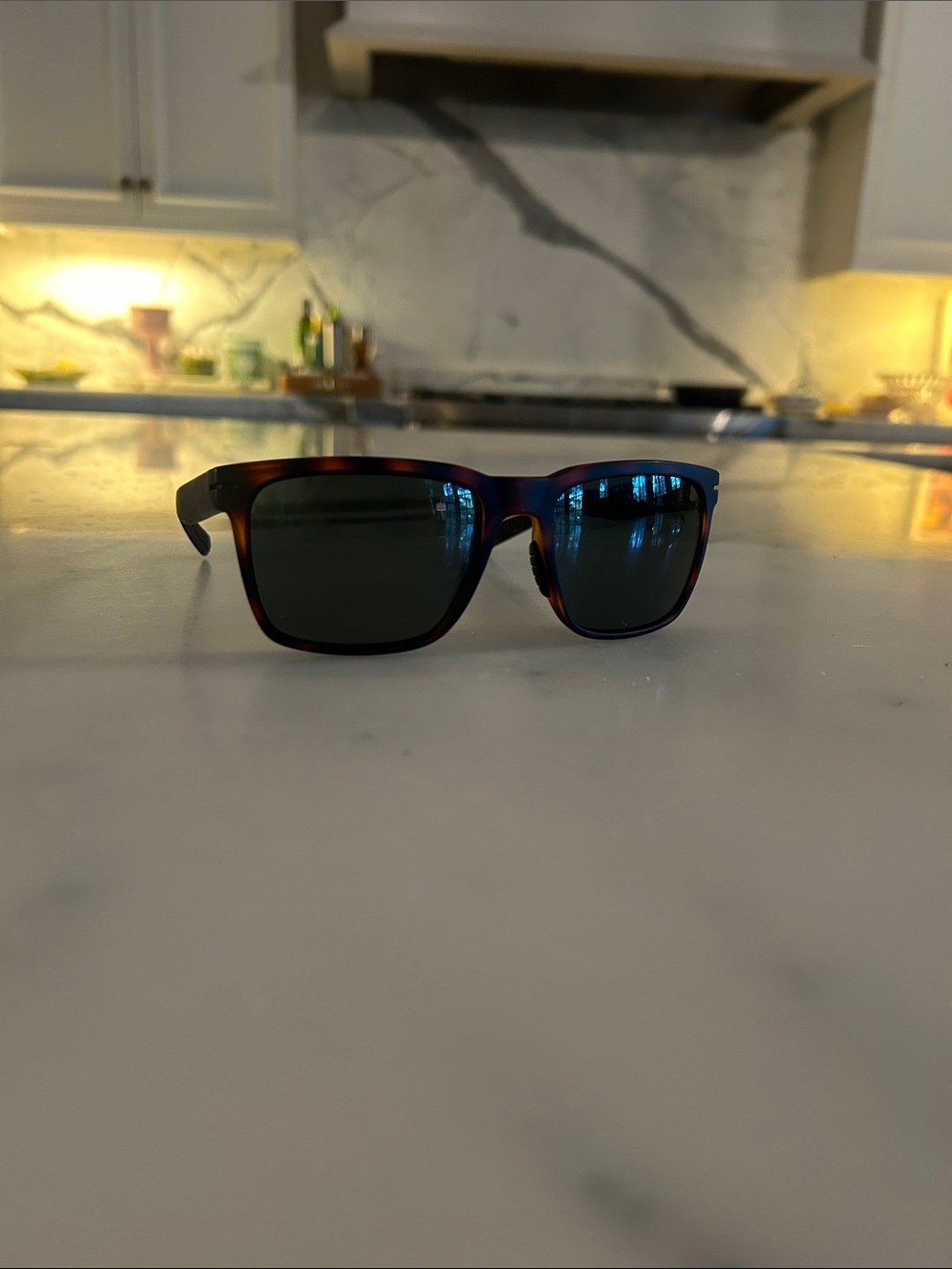 Men's Tortoiseshell Square Sunglasses - Brown Frame, Dark Lenses with case